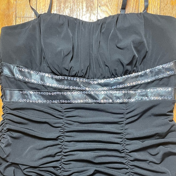 Ruby Rox Black Sequin Ruched Dress - Picture 3 of 5